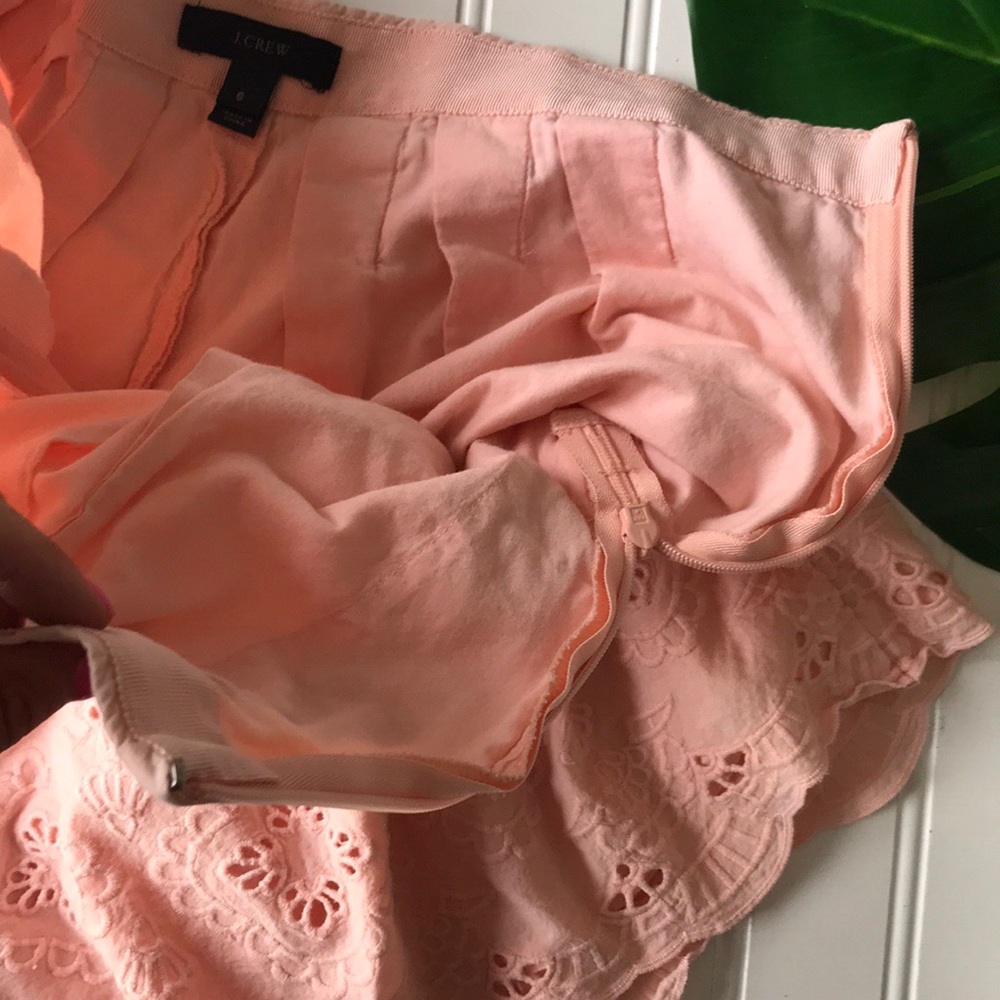 J. Crew eyelet shorts paper bag pink high waist pleated - Picture 3 of 9